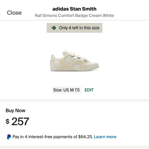 Adidas Stan Smith RAF Simmons Comfort Badge Cream White - Picture 1 of 8